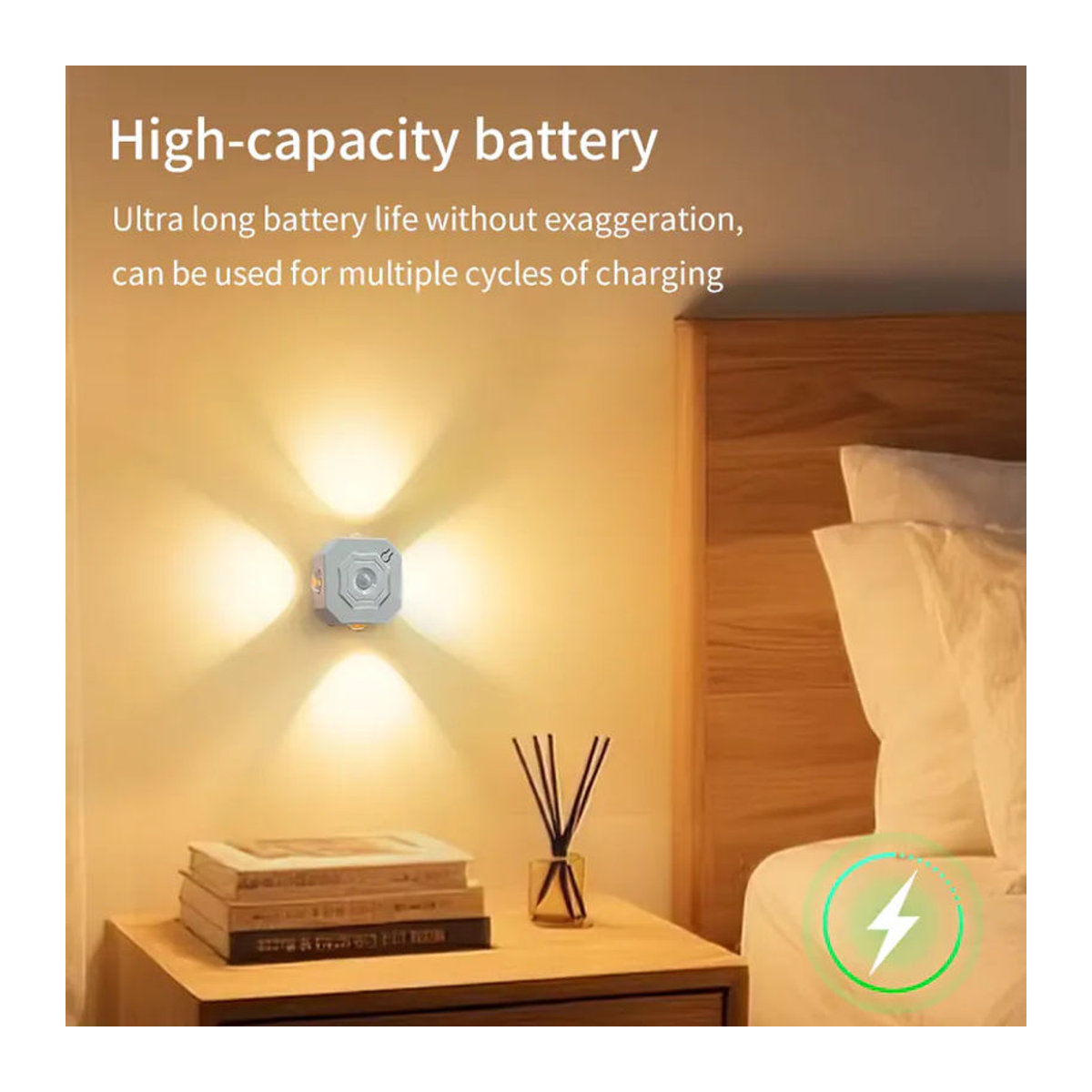MeeToo Minimalistischer wiederaufladbarer LED-Strahler mit Bewegungssensor und Magnetfunktion als Nachtlicht für Schlafzimmer, Schrank und Flur - Bild 2
