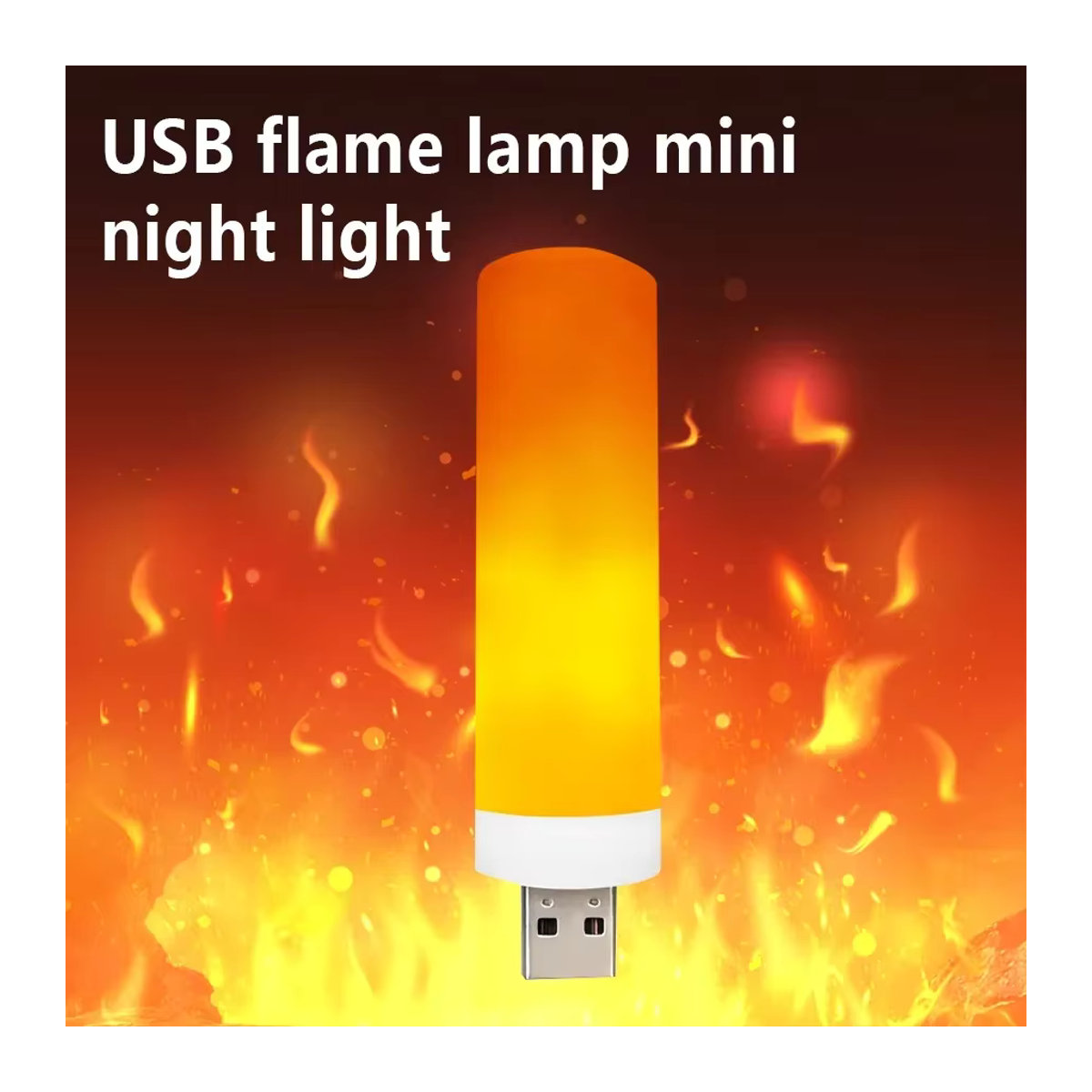 MeeToo USB LED Nachtlampe mit simuliertem Flammen-Effekt in Weiß im minimalistischen Design - Bild 2