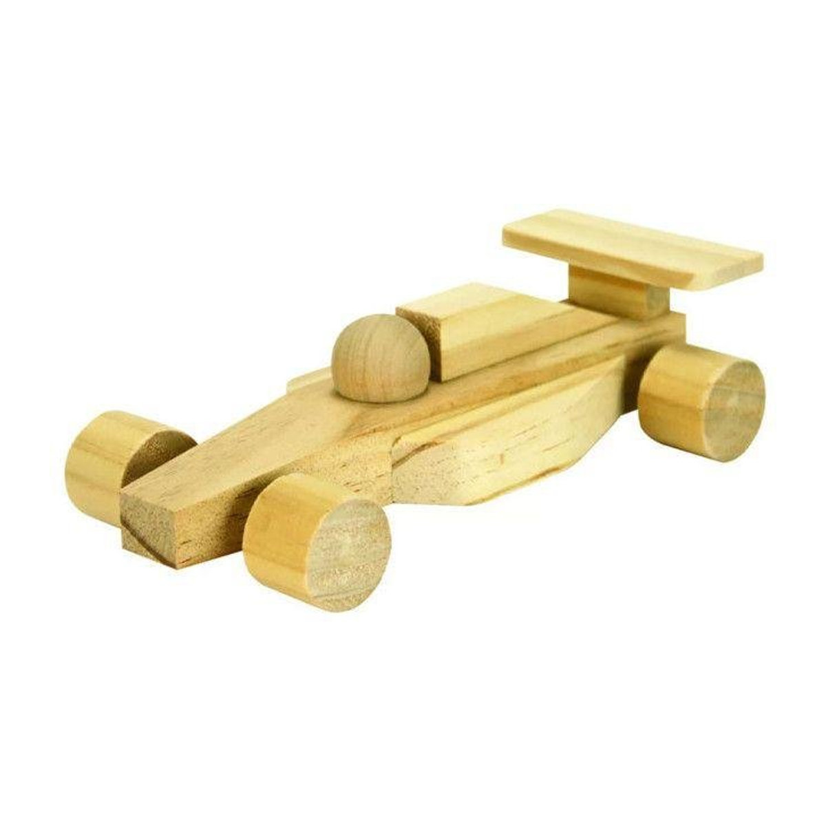 MegaCrea Rennwagen Formel 1 aus Holz zum Dekorieren und Basteln, B/T/H: 16,5 x 8,5 x 4,5 cm - Bild 1
