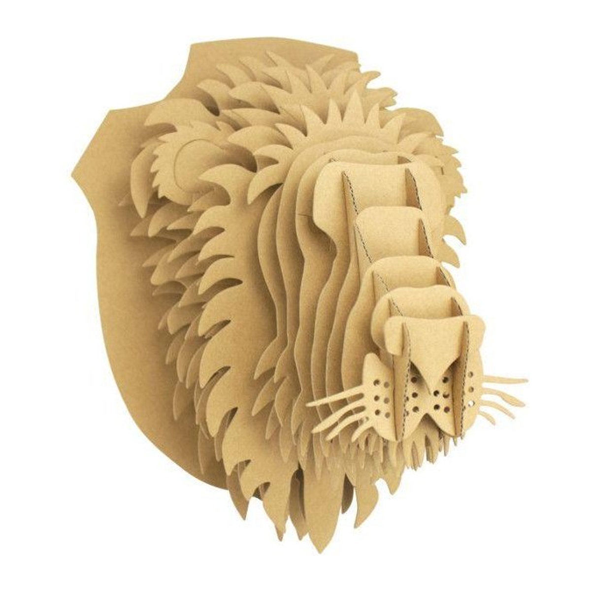 MegaCrea Trophée Lion aus Karton in Braun, B/T/H: 25 x 32 x 24 cm - Bild 1