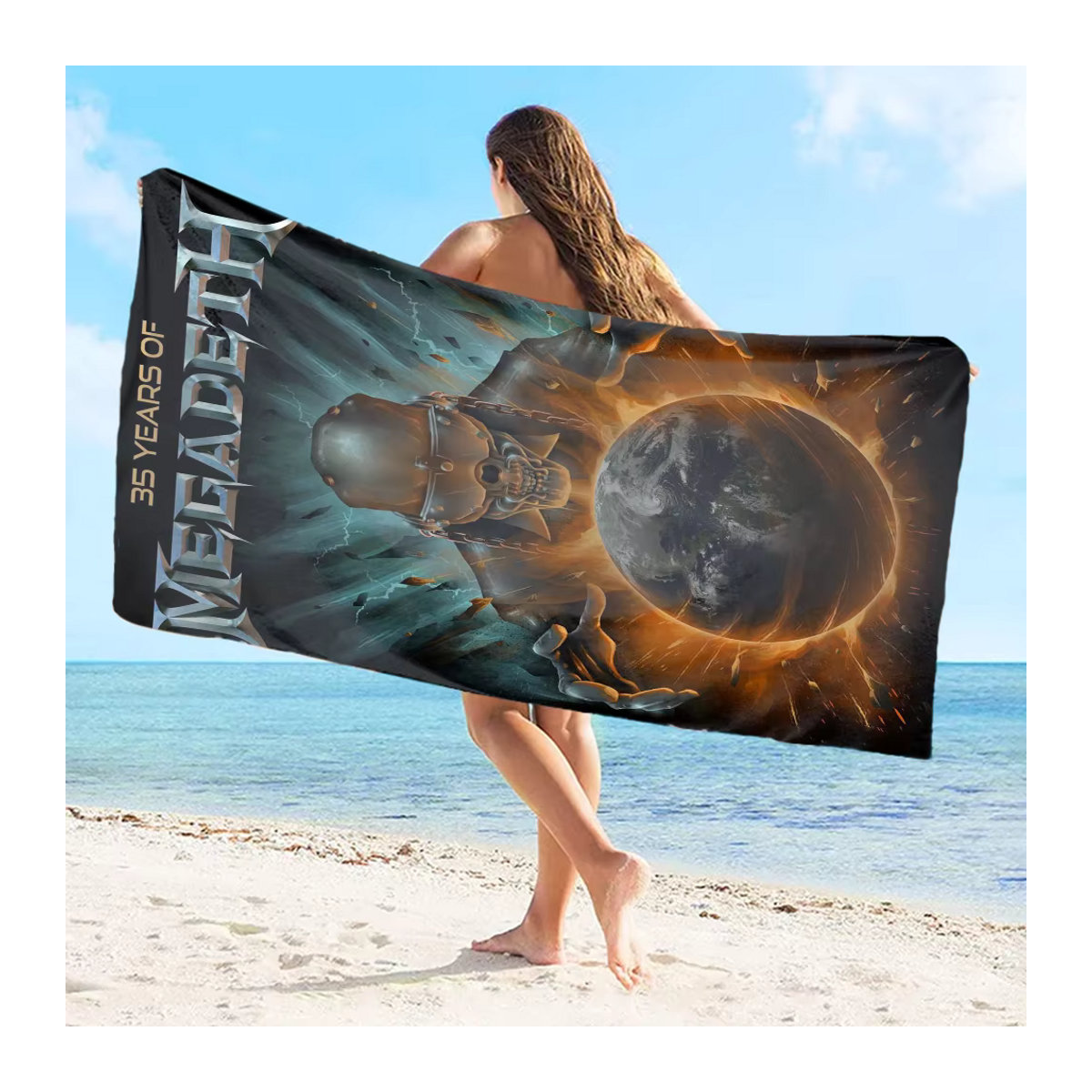 Megadeth Heavy Metal Band Handtuch aus reiner Baumwolle mit Motiv, schnell trocknend und saugfähig - Bild 2