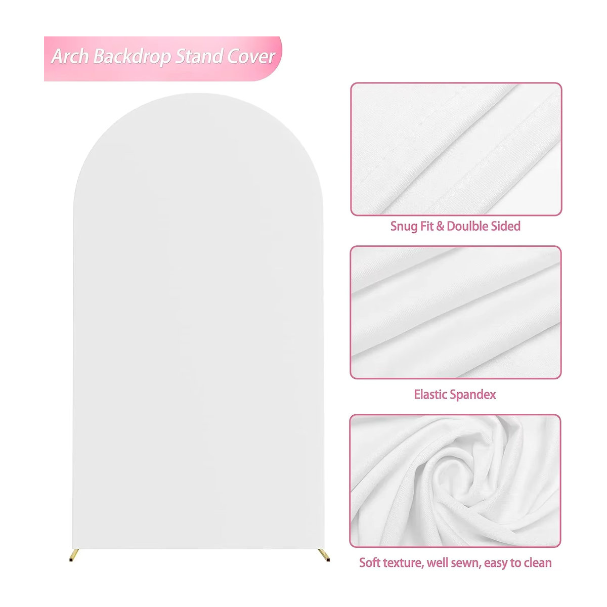 Mehofond Blumenbogen Hintergrund in Beige für Hochzeit, Babyparty oder Geburtstag als doppelseitige Textil-Dekoration - Bild 2