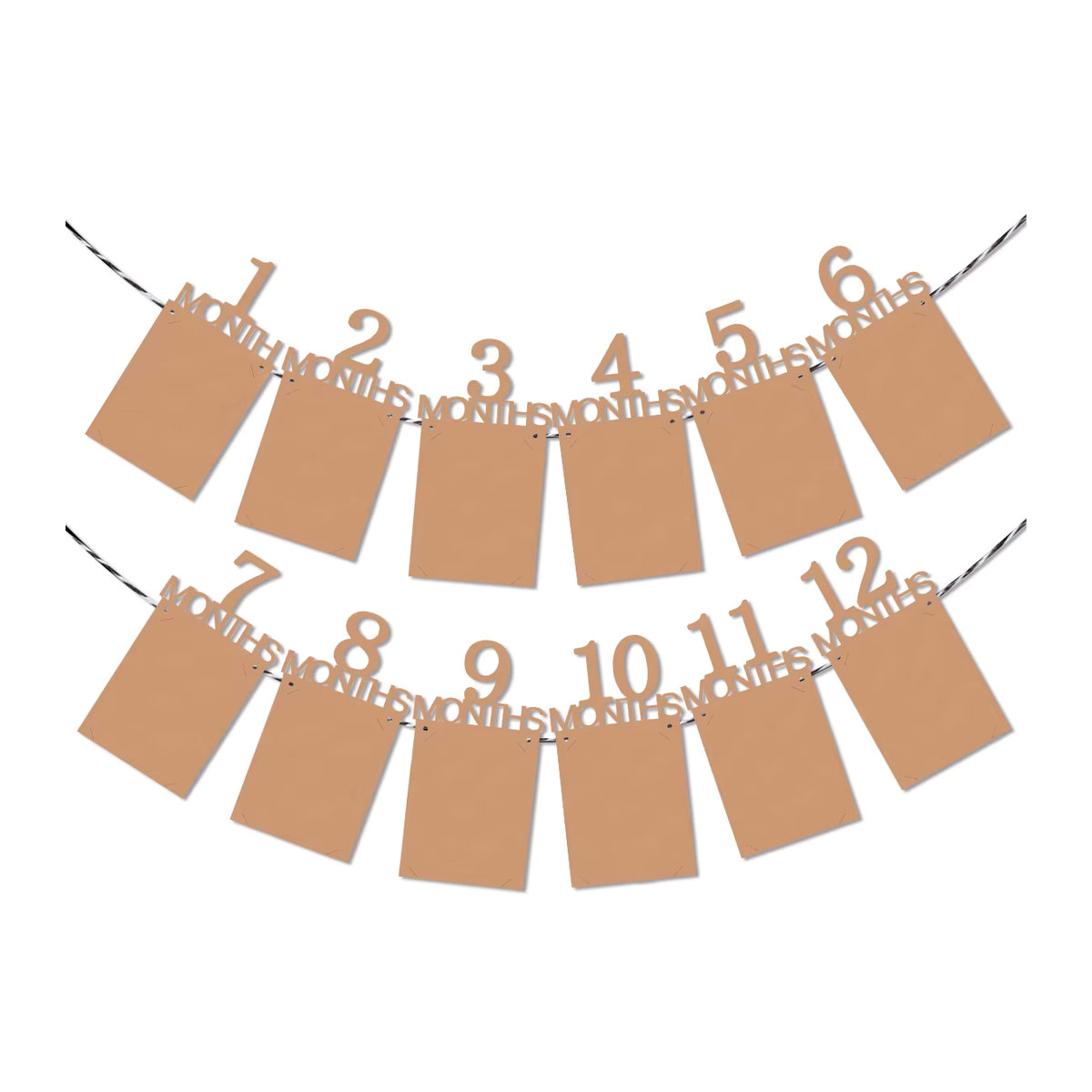Mehrfarbige Fotobanner-Wimpelkette aus Papier für das erste Babyjahr und zur Babyparty-Dekoration - Bild 2