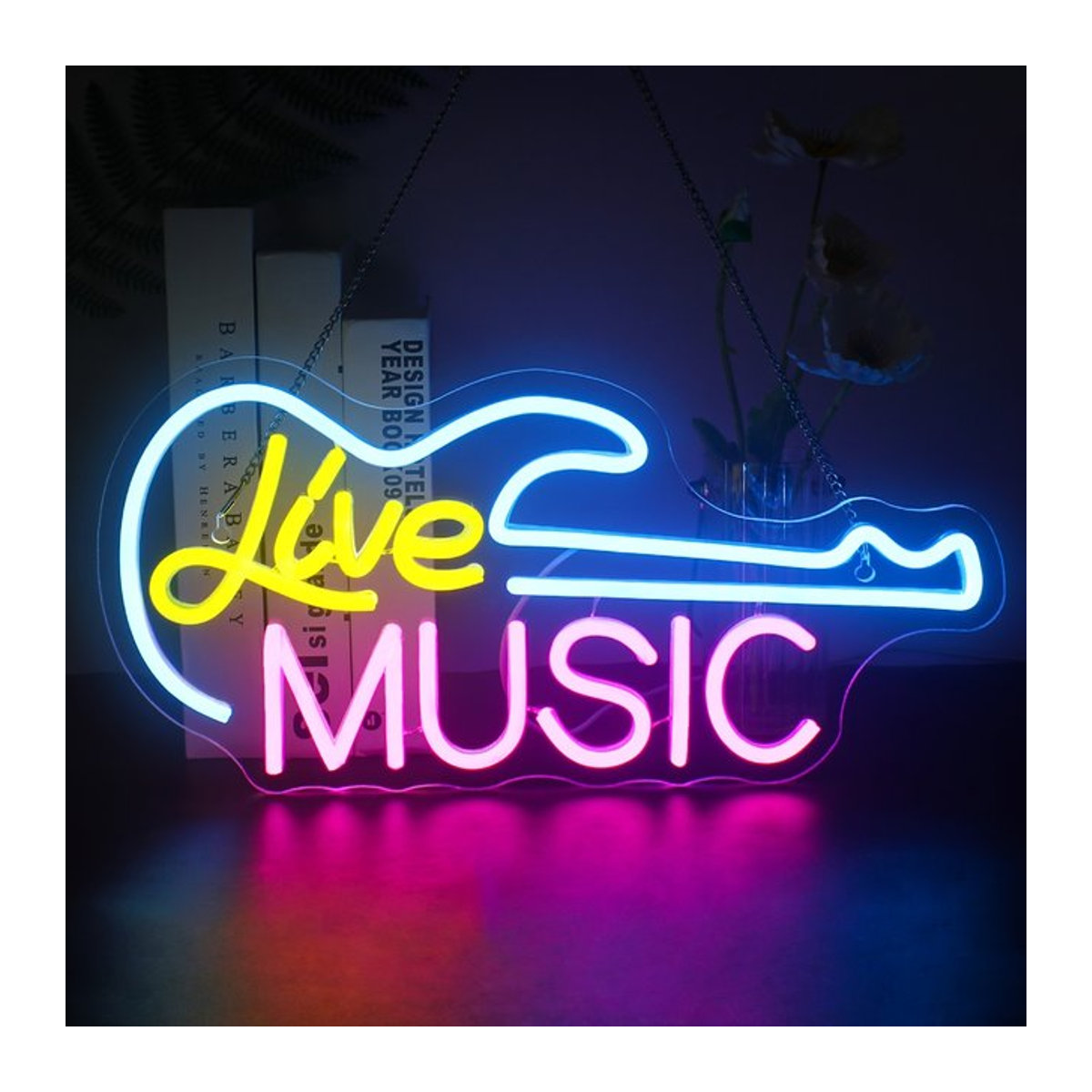 Mehrfarbige Musik Leuchtreklame zur Wanddekoration für Bar, Musikstudio und Club - Bild 1