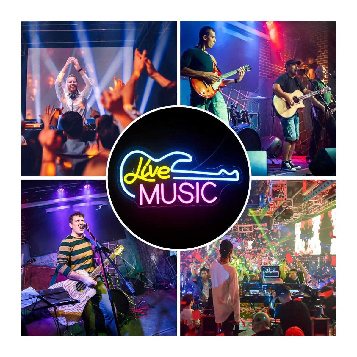 Mehrfarbige Musik Leuchtreklame zur Wanddekoration für Bar, Musikstudio und Club - Bild 3