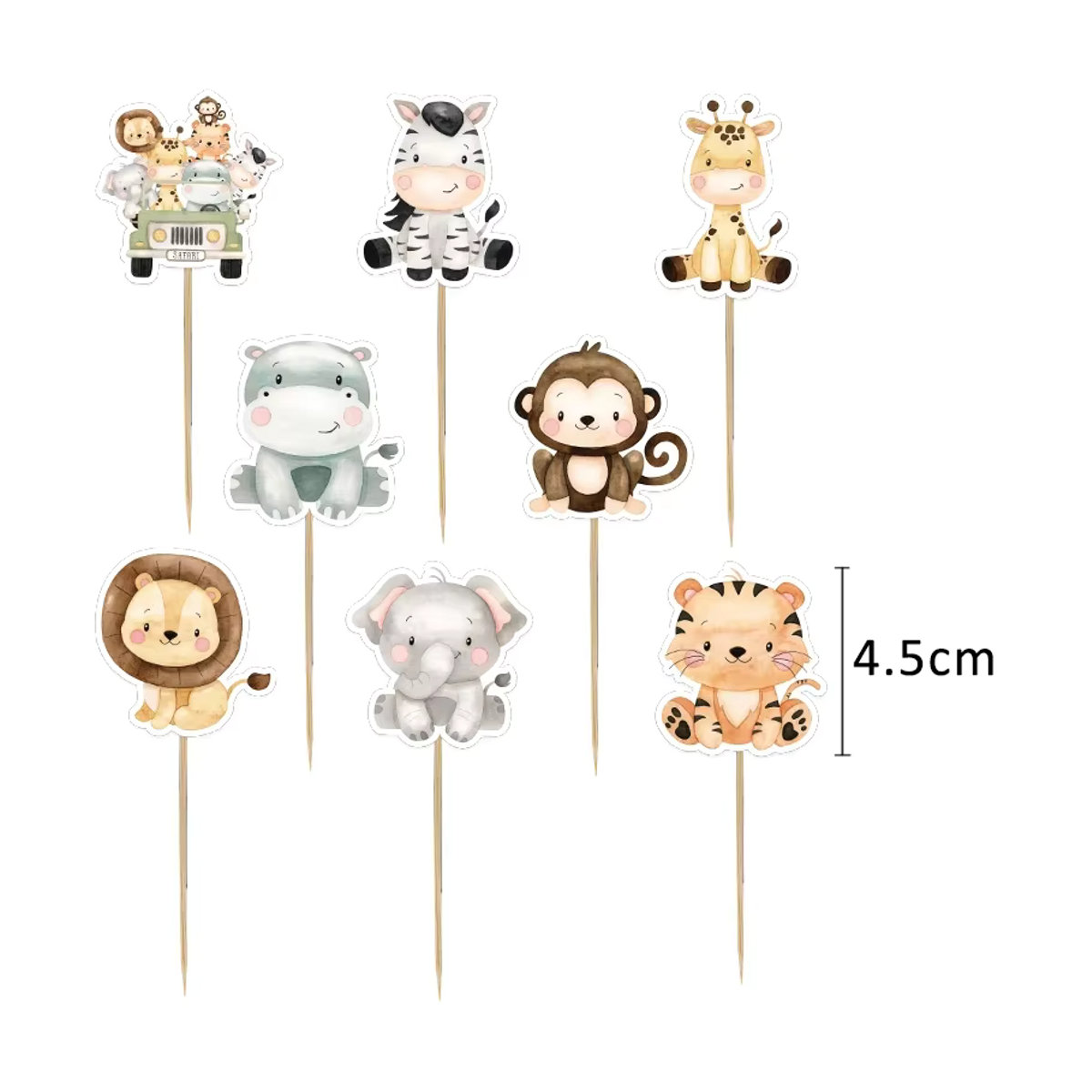 Mehrfarbiges Papier-Banner mit Wildtier-Motiven als hängende Deko für Kindergeburtstage im Dschungel- und Safari-Stil - Bild 2