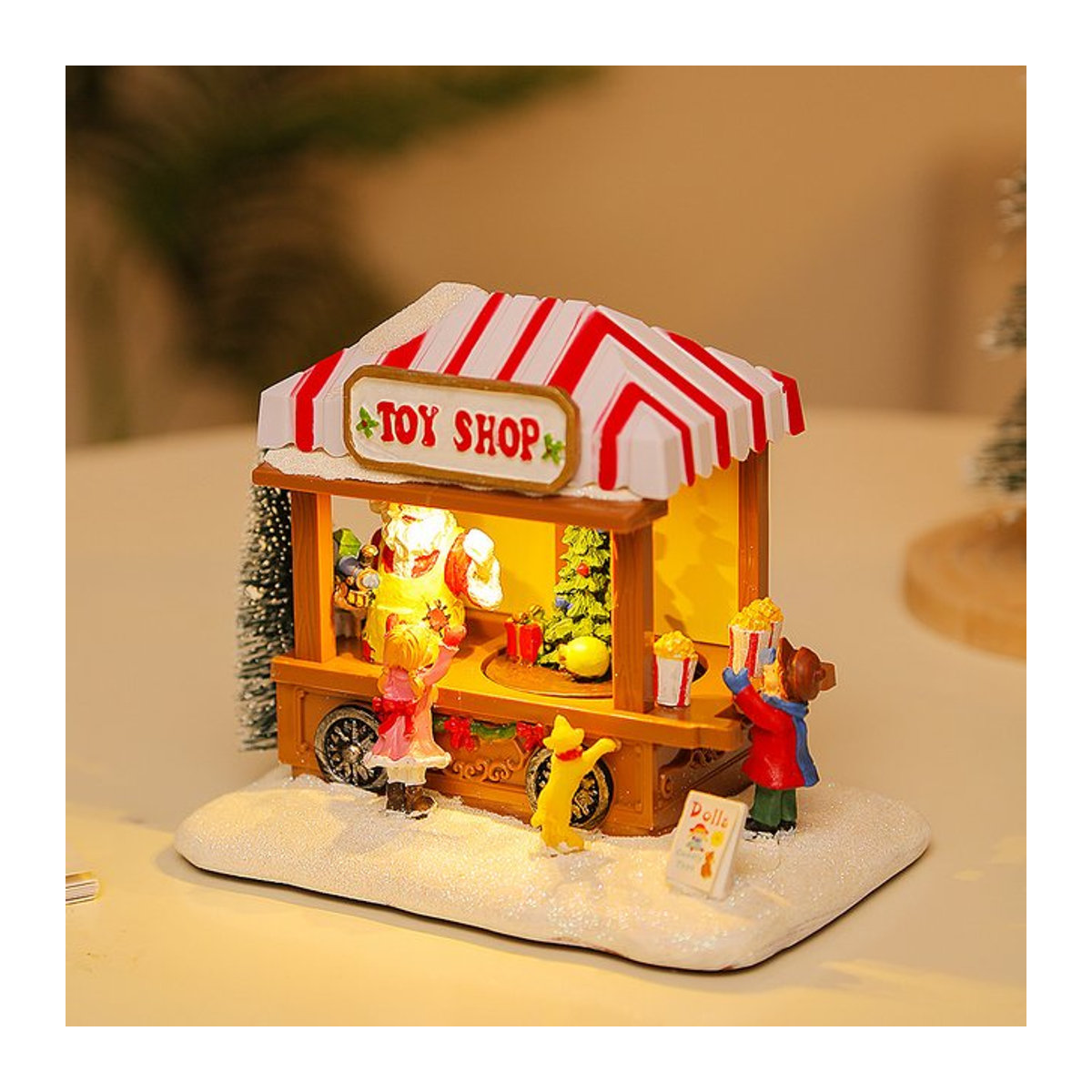 Mehrfarbiges Weihnachts-Popcornhaus mit Musik für Kinder - Bild 1