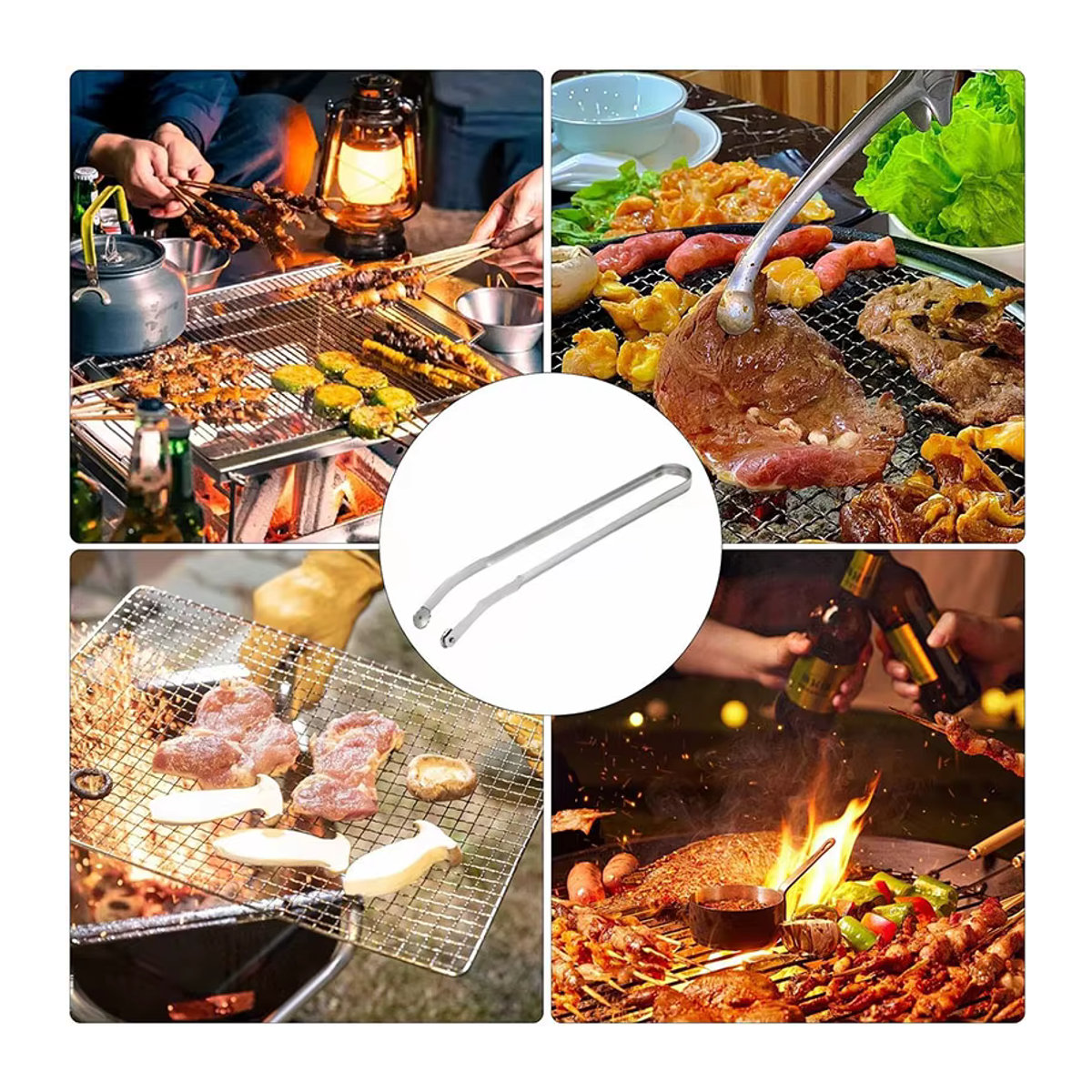Mehrzweck Grillzange aus Metall zum Wenden von Würsten und Hot Dogs für hohe Temperaturen - Bild 6
