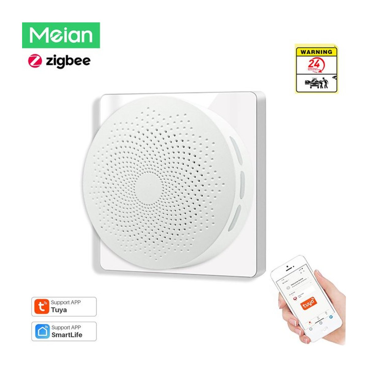 Meian G01 Multi-Modus Smart Home Gateway Zigbee Wifi Bluetooth Tuya Fernbedienung Sicherheit Alarm Host in Weiß - Bild 1