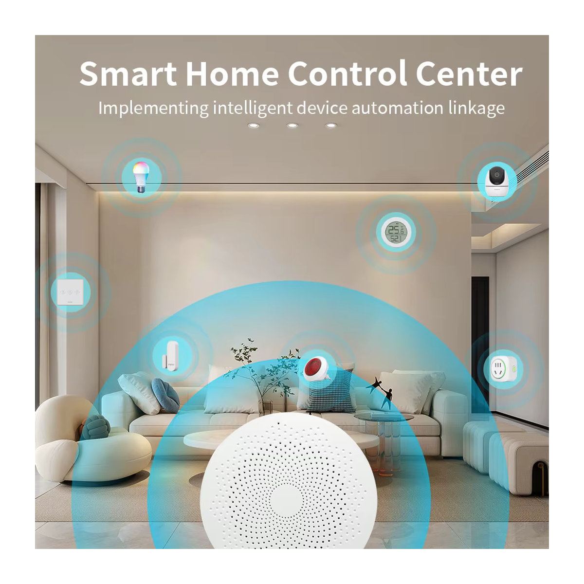 Meian G01 Multi-Modus Smart Home Gateway Zigbee Wifi Bluetooth Tuya Fernbedienung Sicherheit Alarm Host in Weiß - Bild 2