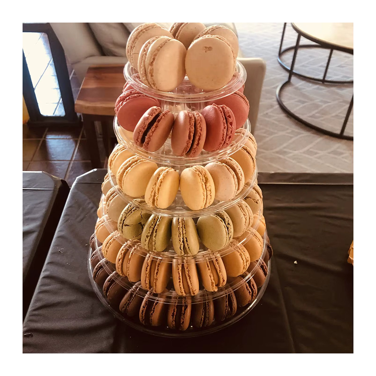 Meidding Macaron Display Stand 4-stöckiger Tortenturm aus transparentem Kunststoff für Hochzeit und Geburtstag - Bild 3