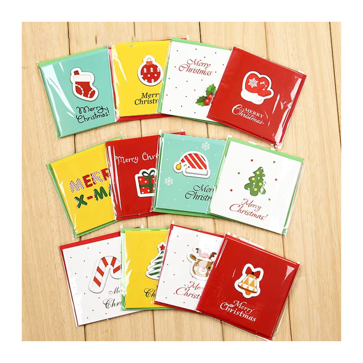 Meidding Mini Weihnachtskarten Set mit Dots Motiv, 12 Stück, mehrfarbig - Bild 2