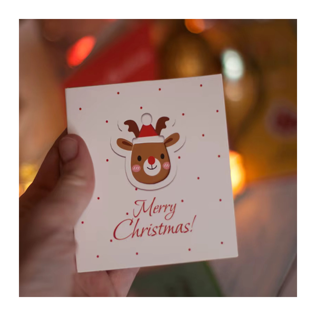 Meidding Mini Weihnachtskarten Set mit Dots Motiv, 12 Stück, mehrfarbig - Bild 4