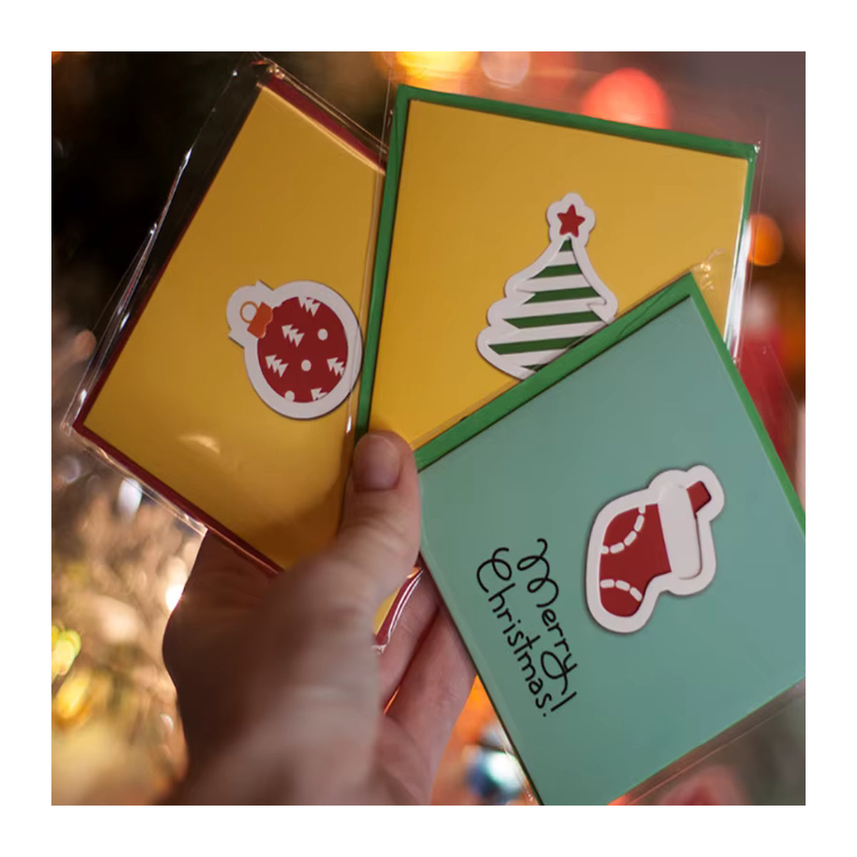 Meidding Mini Weihnachtskarten Set mit Dots Motiv, 12 Stück, mehrfarbig - Bild 5