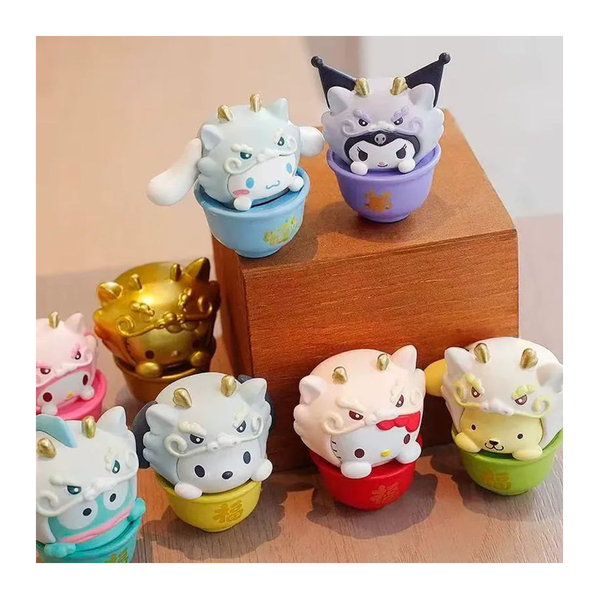 Meiletipa Cha Dog Kt Cat Zhaofu Dragon Brocade Serie Blindbox-Puppe, mehrfarbiges orientalisches Desktop-Ornament aus Kunststoff - Bild 2