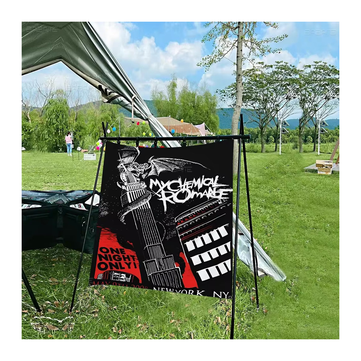 Meine chemische Romantik Wandbanner mit kreativem Muster, schwarz, rechteckig, Polyester - Bild 5