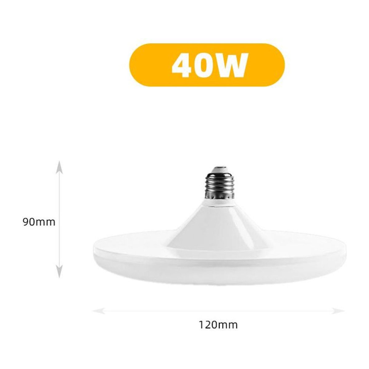 Meiteai-Home LED UFO Deckenleuchte E27 40W Kaltweiß aus Aluminium und Kunststoff - Bild 1