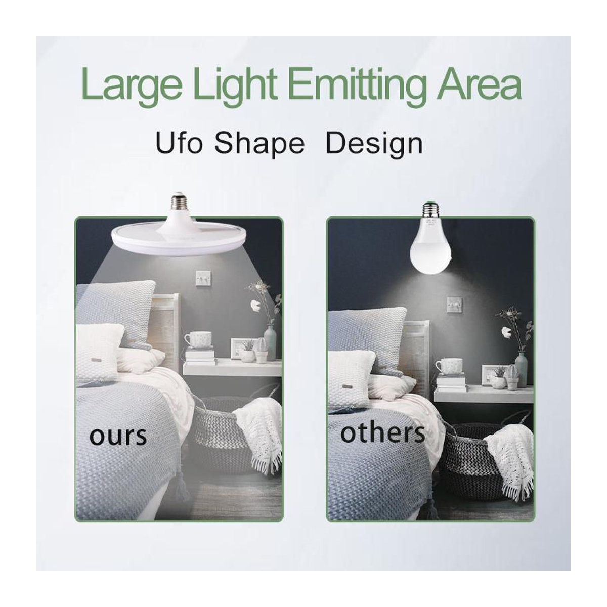 Meiteai-Home LED UFO Deckenleuchte E27 40W Kaltweiß aus Aluminium und Kunststoff - Bild 2