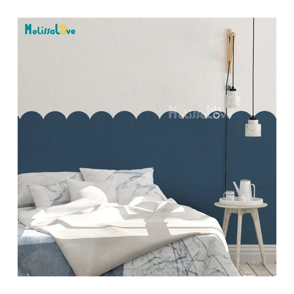 Melissalove Wandaufkleber Bogen Form für Babyzimmer und Kinderzimmer in Schwarz - Bild 1
