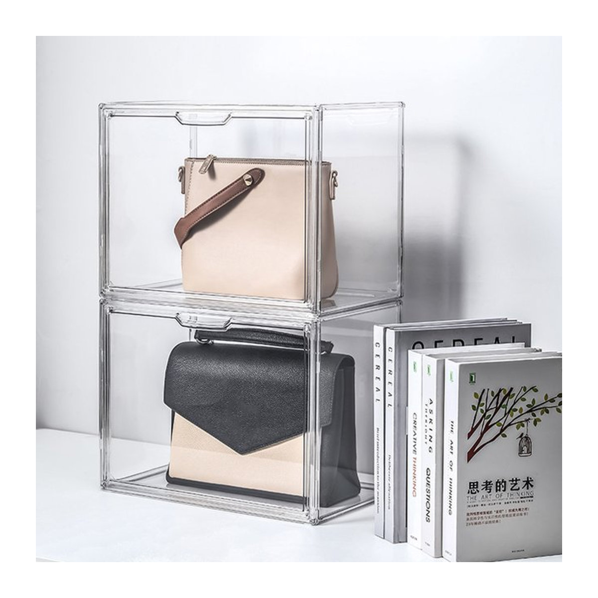 Meltset Acryl Display Box Transparent für Handtaschen und Figuren als Staubgeschützte Vitrine zur Wohnzimmer Dekoration - Bild 1
