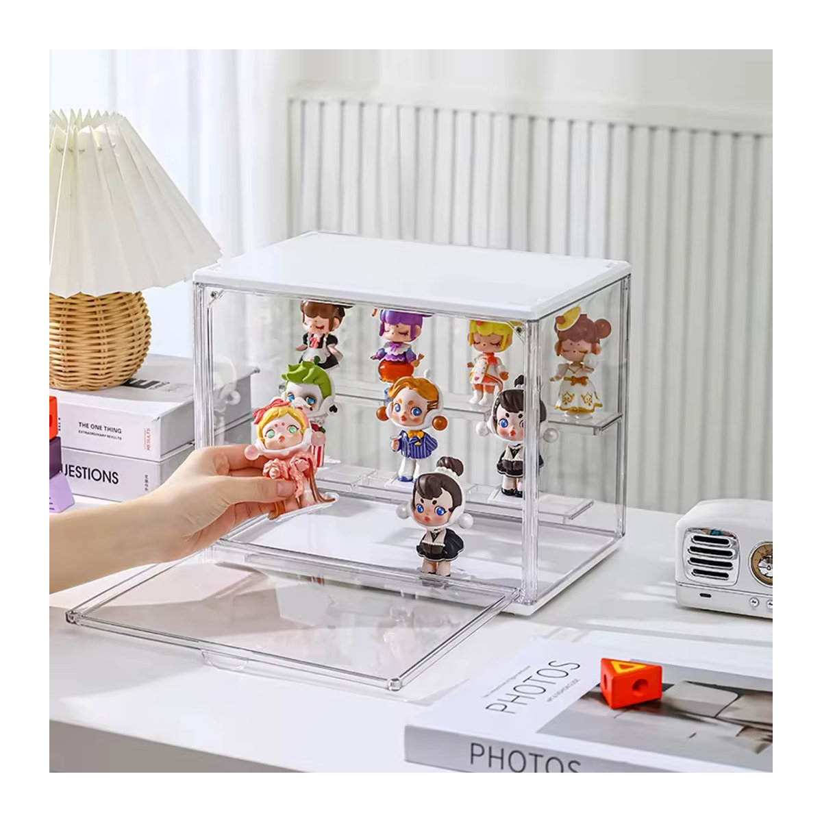 Meltset Acryl Display Box Transparent für Handtaschen und Figuren als Staubgeschützte Vitrine zur Wohnzimmer Dekoration - Bild 2