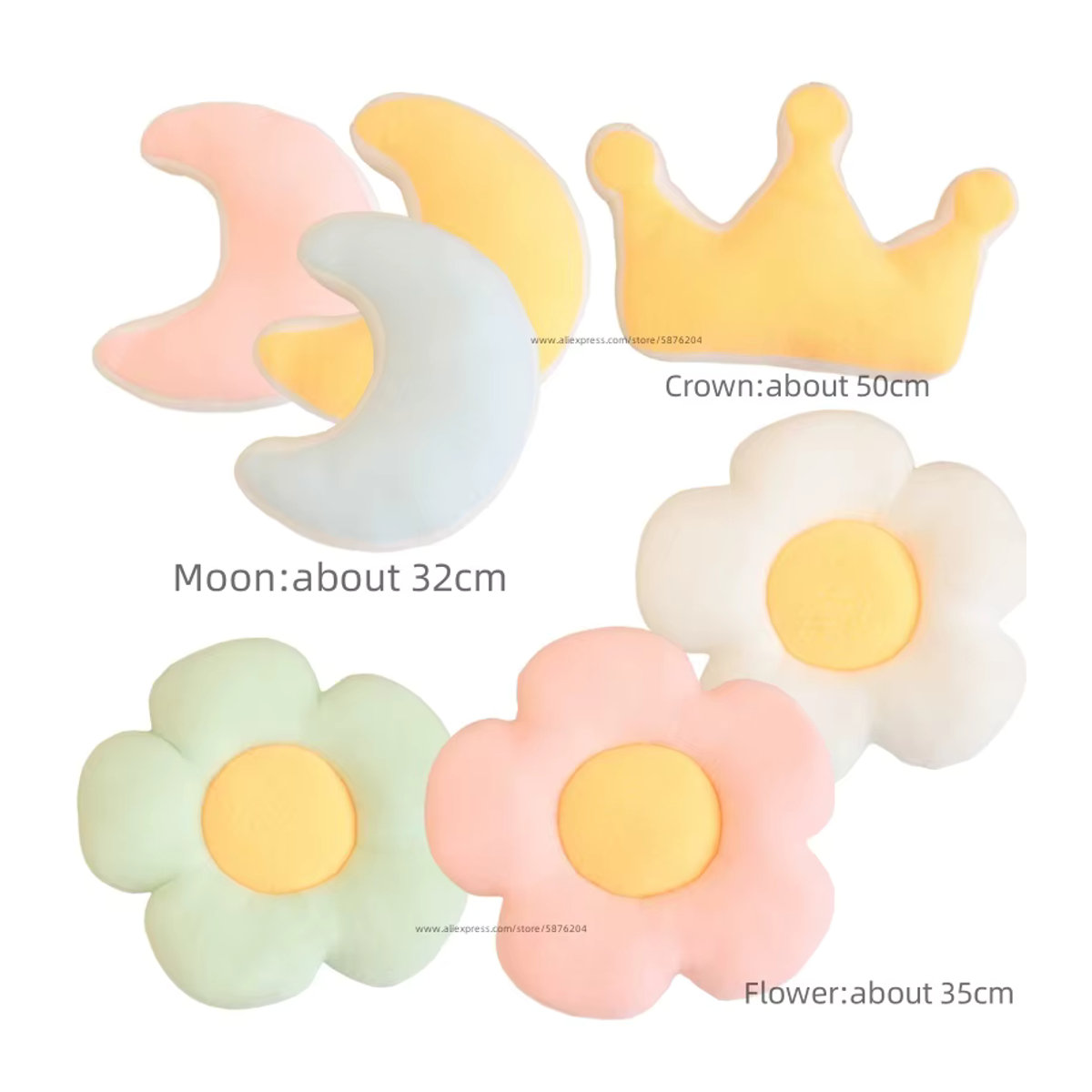 Memeor Plüschkissen Regenbogen Wolke Stern und Mond Design für Sofa und Home Dekoration - Bild 2