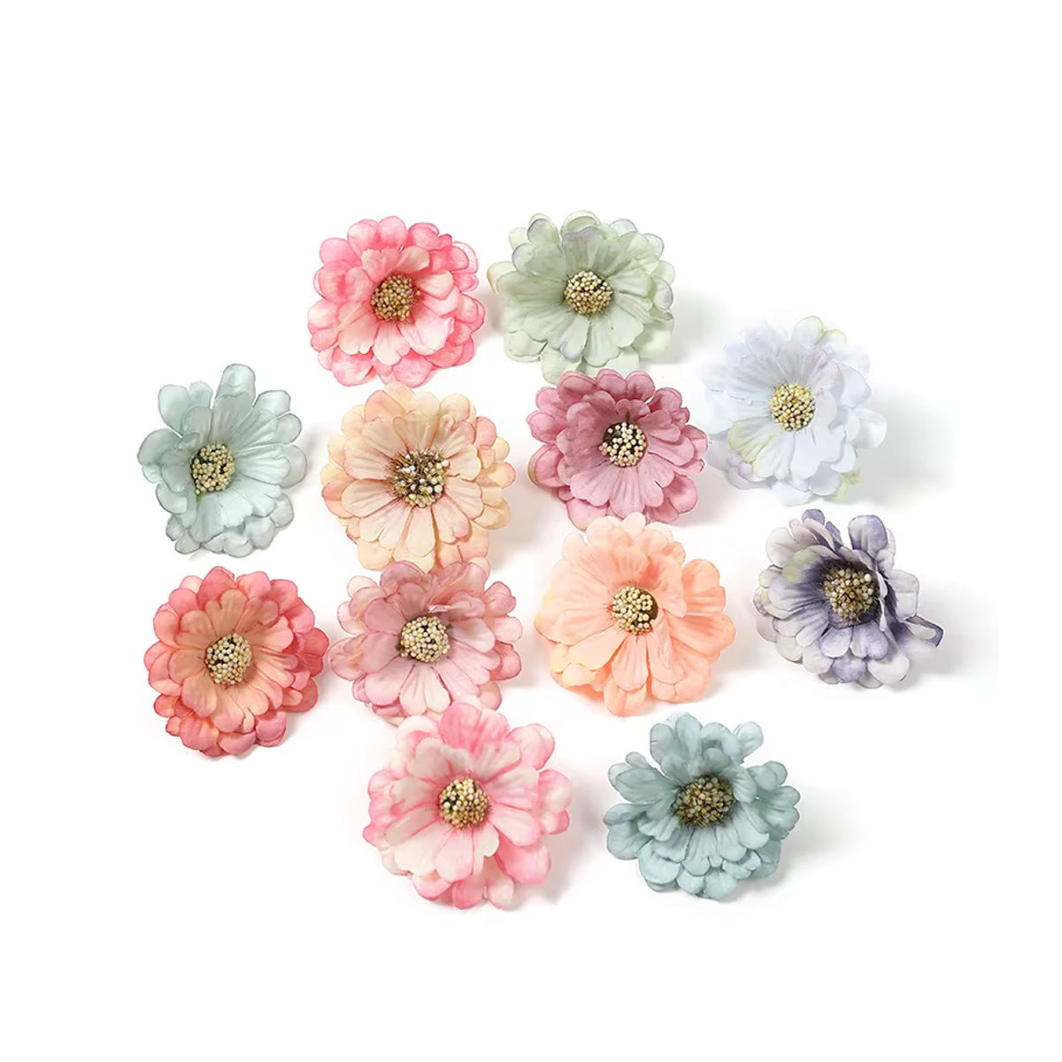 MENGHAO Gänseblümchen Kunstblumen aus Textil, mehrfarbig, 5,5 cm - Bild 3