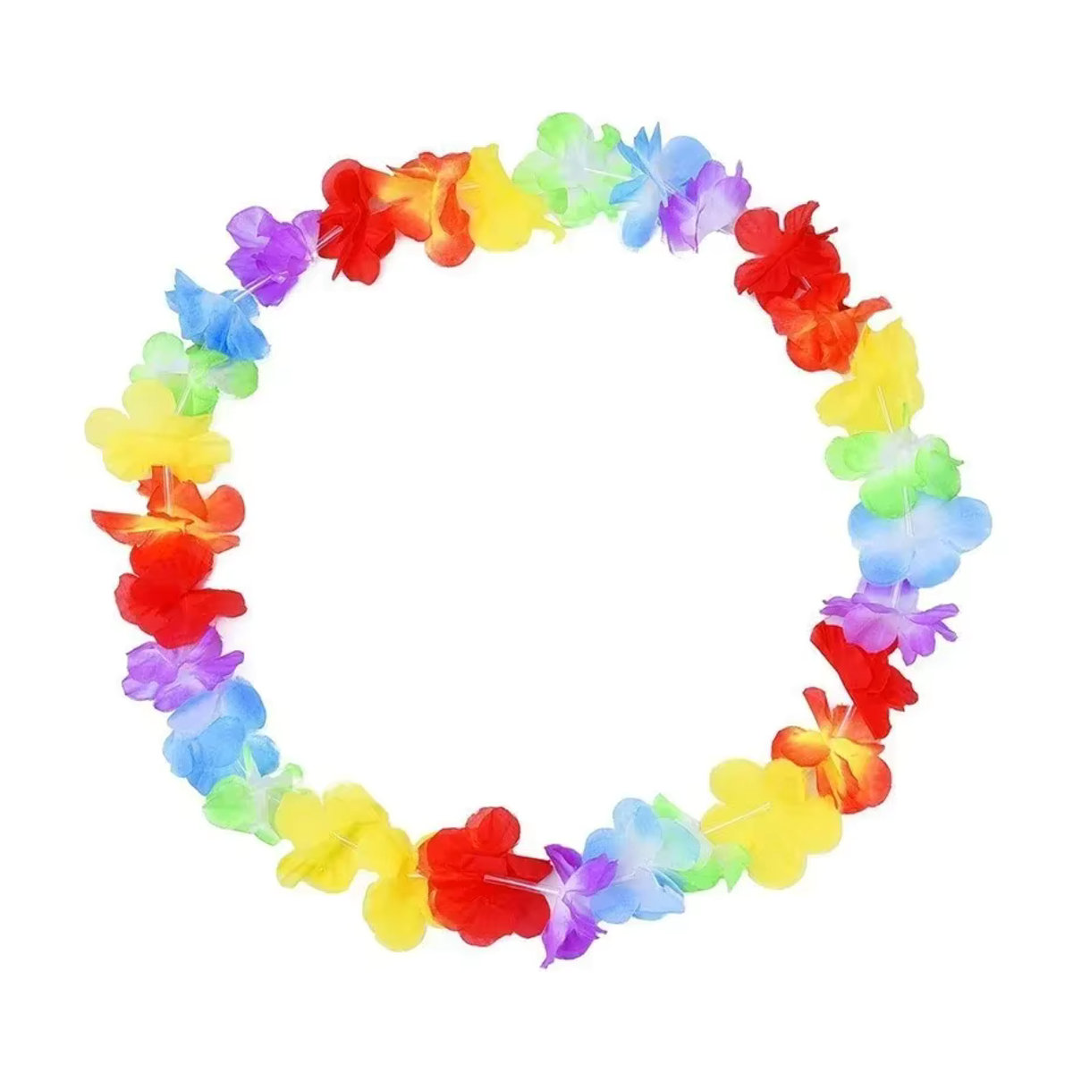 MENGHAO Hawaii Blumen Girlanden Set, 10er Pack Floral Leis Halsketten aus Stoff, Multicolor - Bild 2