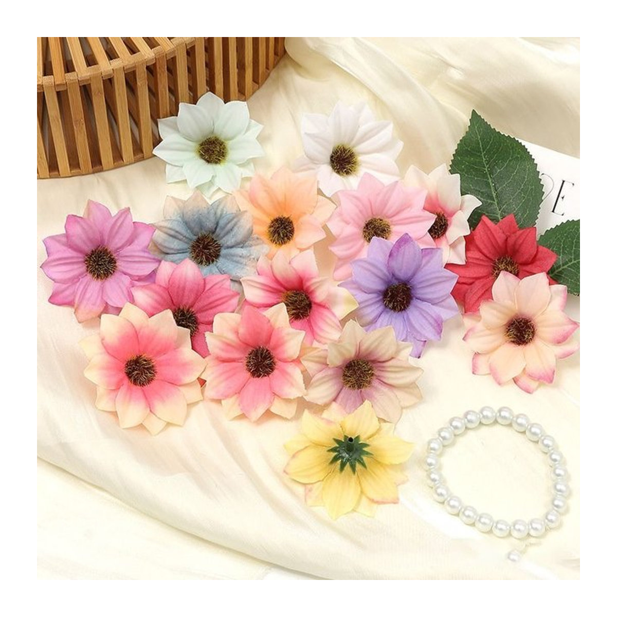 MENGHAO Künstliche Gänseblümchen aus Seide in Mehrfarbig, 6 cm Durchmesser, Einzelstiel für DIY Dekoration und Hochzeiten - Bild 1