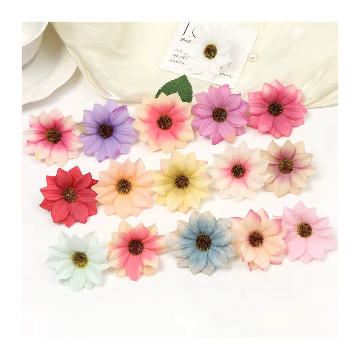 MENGHAO Künstliche Gänseblümchen aus Seide in Mehrfarbig, 6 cm Durchmesser, Einzelstiel für DIY Dekoration und Hochzeiten - Bild 3