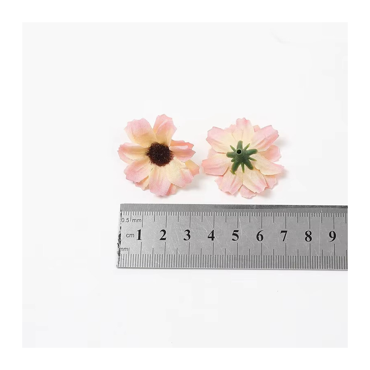 MENGHAO Künstliche Seidenblumen Köpfe aus Textil für DIY Dekoration und Hochzeiten, Weiß und Mehrfarbig, Durchmesser: 3,5 cm - Bild 5