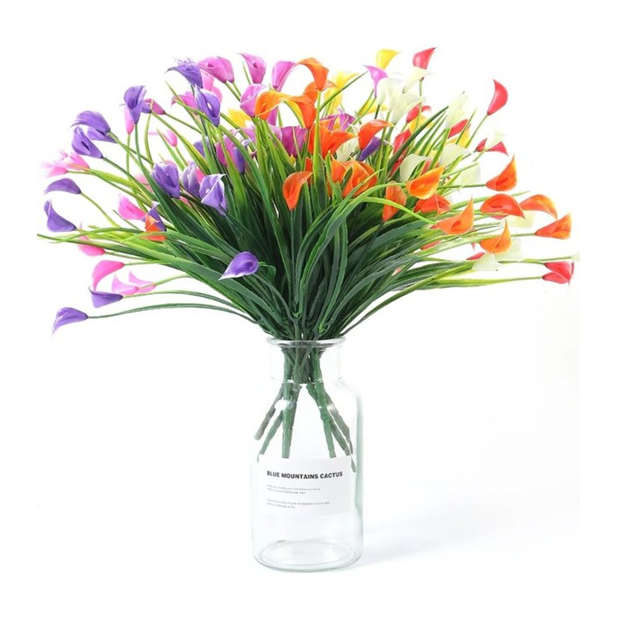 MENGHAO Künstlicher Blumenstrauß in Gelb und Mehrfarbig, 34 cm Dekofloristik für Zuhause, Garten und Hochzeit - Bild 1
