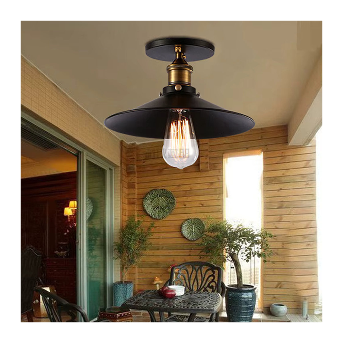 MengJay Deckenlampe im Industrial Vintage Design aus Metall in Schwarz - Bild 2