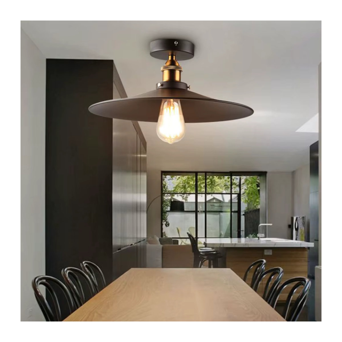 MengJay Deckenlampe im Industrial Vintage Design aus Metall in Schwarz - Bild 3