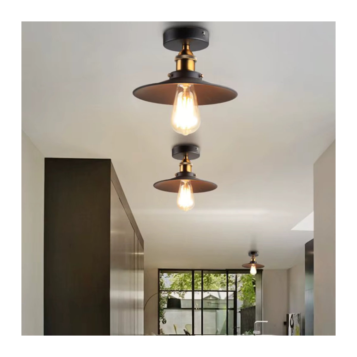 MengJay Deckenlampe im Industrial Vintage Design aus Metall in Schwarz - Bild 4