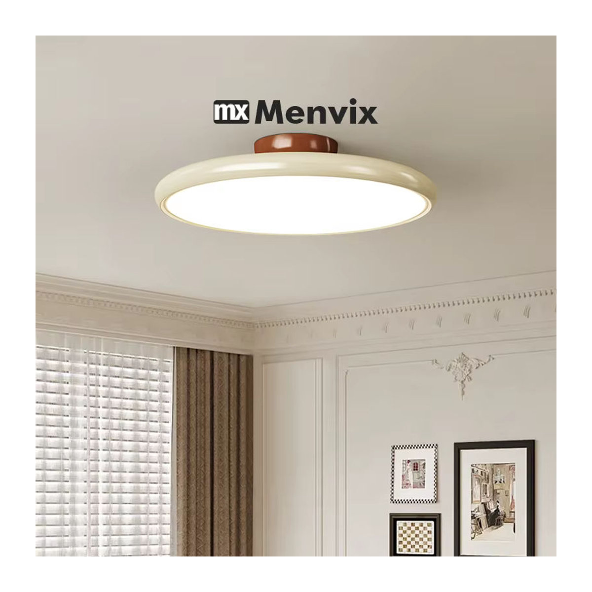 Menvix Kronleuchter in Beige im modernen Vintage- und Industrie-Design für Wohnzimmer, Küche oder Esszimmer - Bild 1