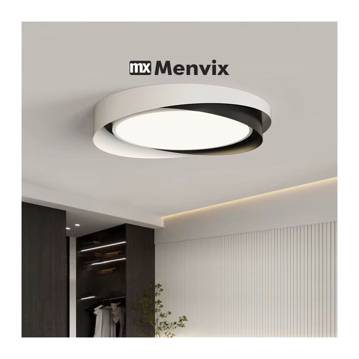 Menvix Moderner LED-Kronleuchter in Weiß mit Dimmfunktion für Wohnzimmer, Schlafzimmer und Flur - Bild 2