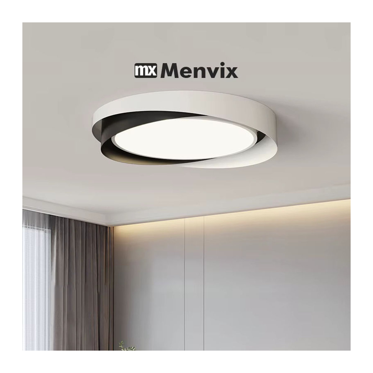 Menvix Moderner LED-Kronleuchter in Weiß mit Dimmfunktion für Wohnzimmer, Schlafzimmer und Flur - Bild 3