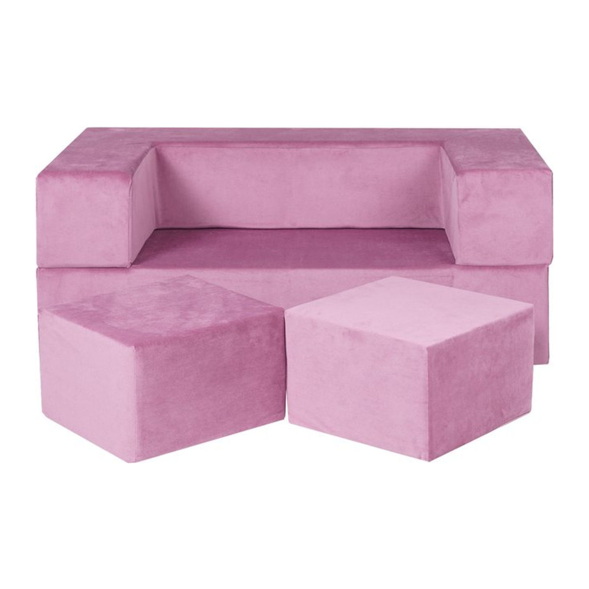 MeowBaby® Kinderstuhl aus Samt in Rosa im minimalistischen Design - Bild 2