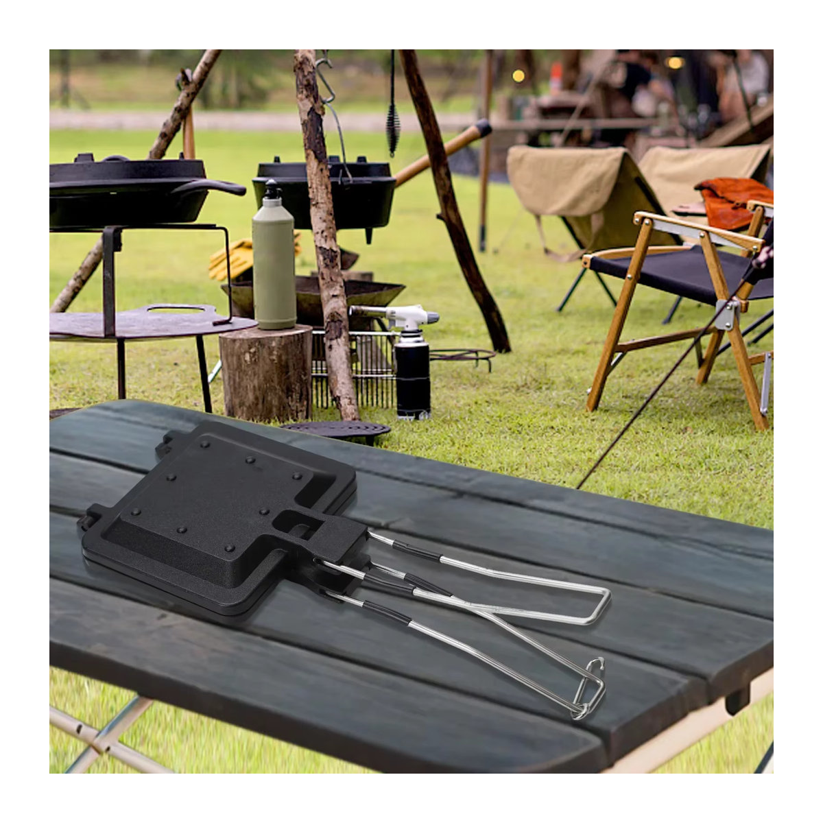 MEROCA Tragbarer Falt-Sandwichgrill für Camping und Picknick, B/H/T: 33 x 14 x 4,5 cm - Bild 2