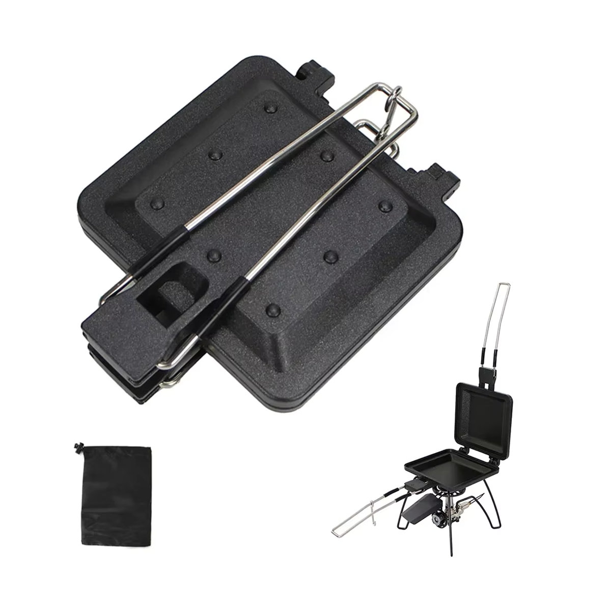 MEROCA Tragbarer Falt-Sandwichgrill für Camping und Picknick, B/H/T: 33 x 14 x 4,5 cm - Bild 6
