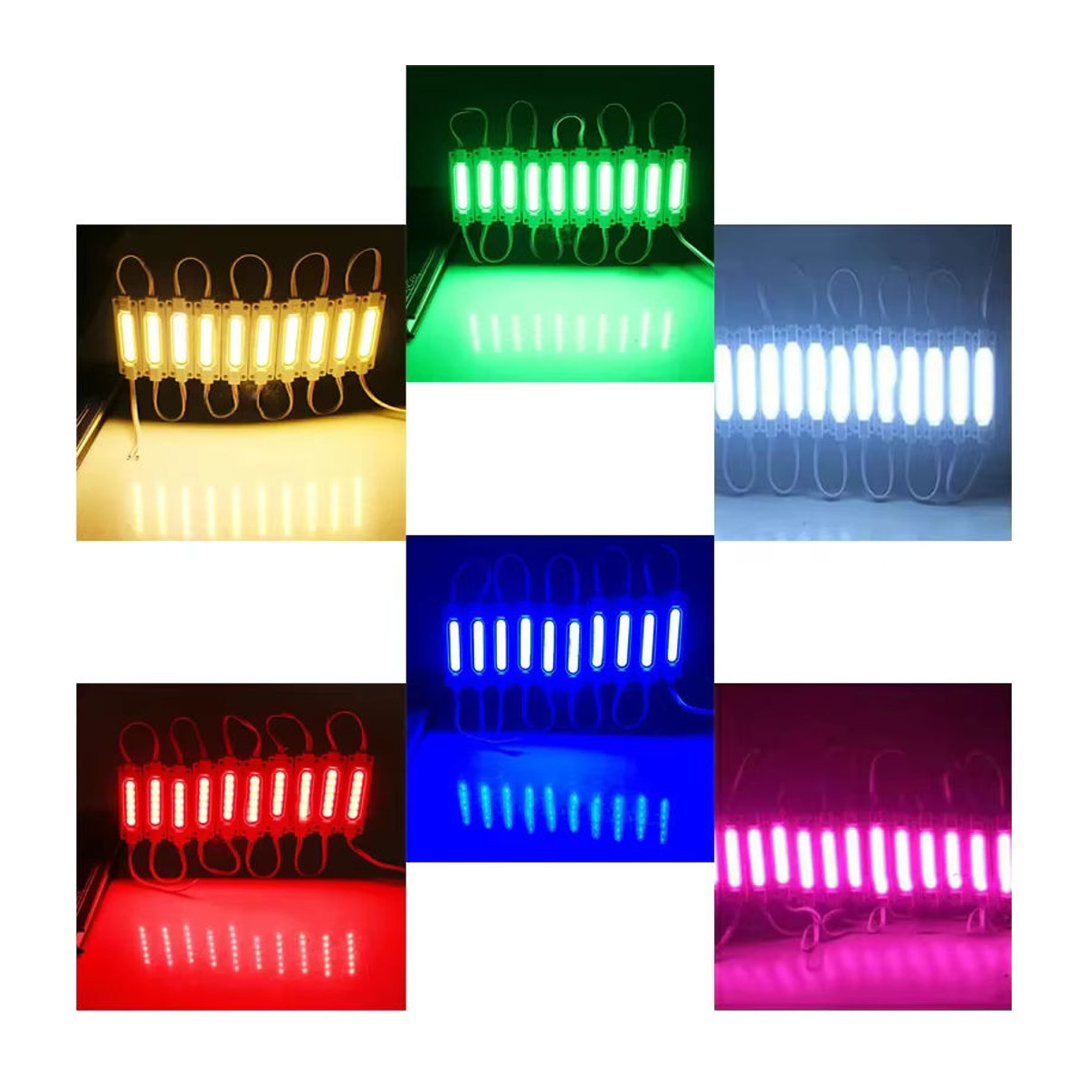 Merryle 20er-Pack 12V LED COB-Modulleuchten IP65 wasserdicht in Gelb, Blau, Rosa und Eisblau für Dekorationszwecke - Bild 2