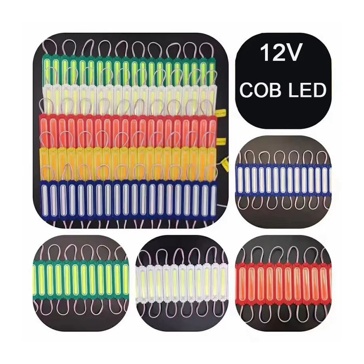 Merryle 20er-Pack 12V LED COB-Modulleuchten IP65 wasserdicht in Gelb, Blau, Rosa und Eisblau für Dekorationszwecke - Bild 3