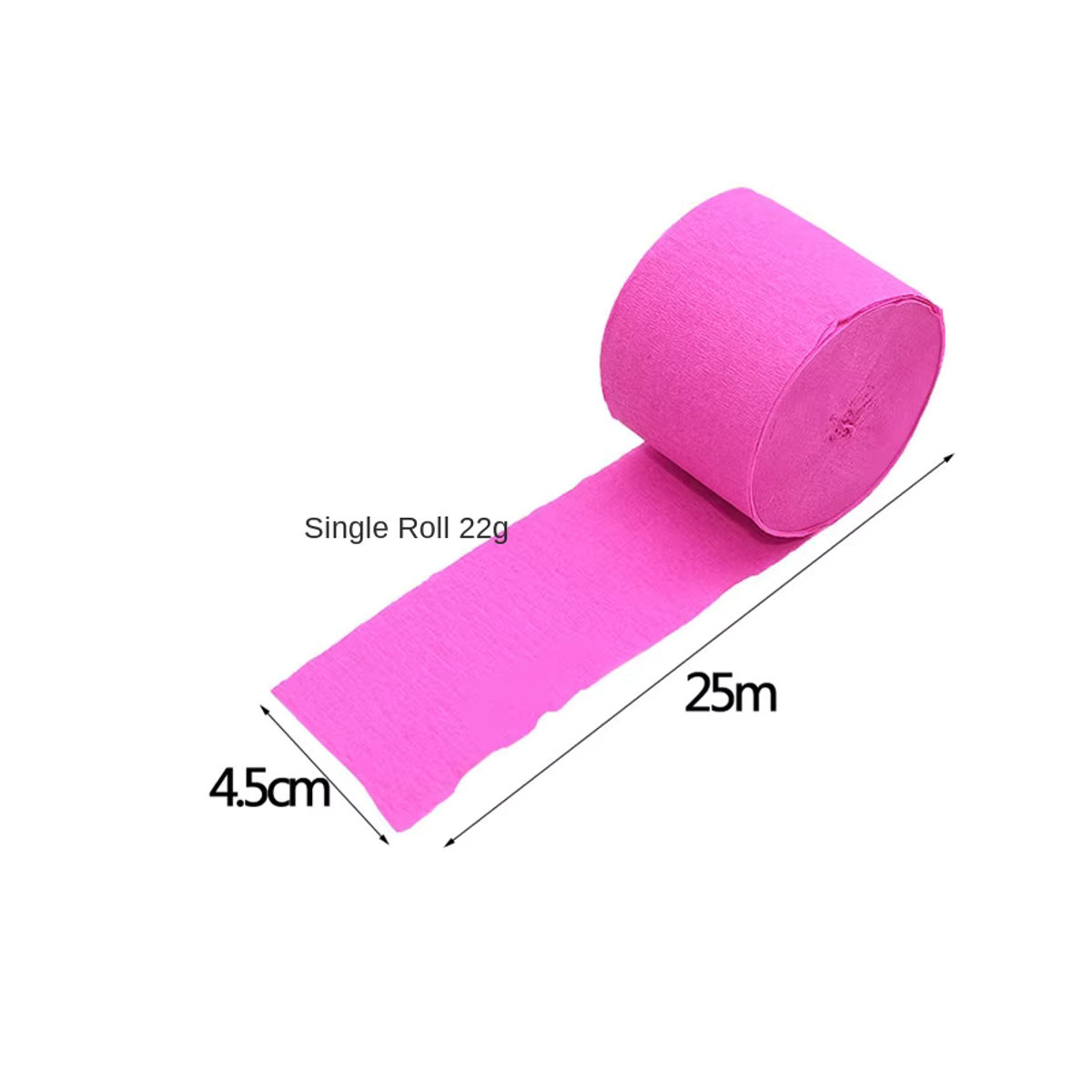 Merylover Krepppapier-Luftschlangen als DIY-Papiergirlande für Hochzeit und Geburtstag, mehrfarbig und pink, Länge: 25 Meter, Breite: 4,5 cm - Bild 5