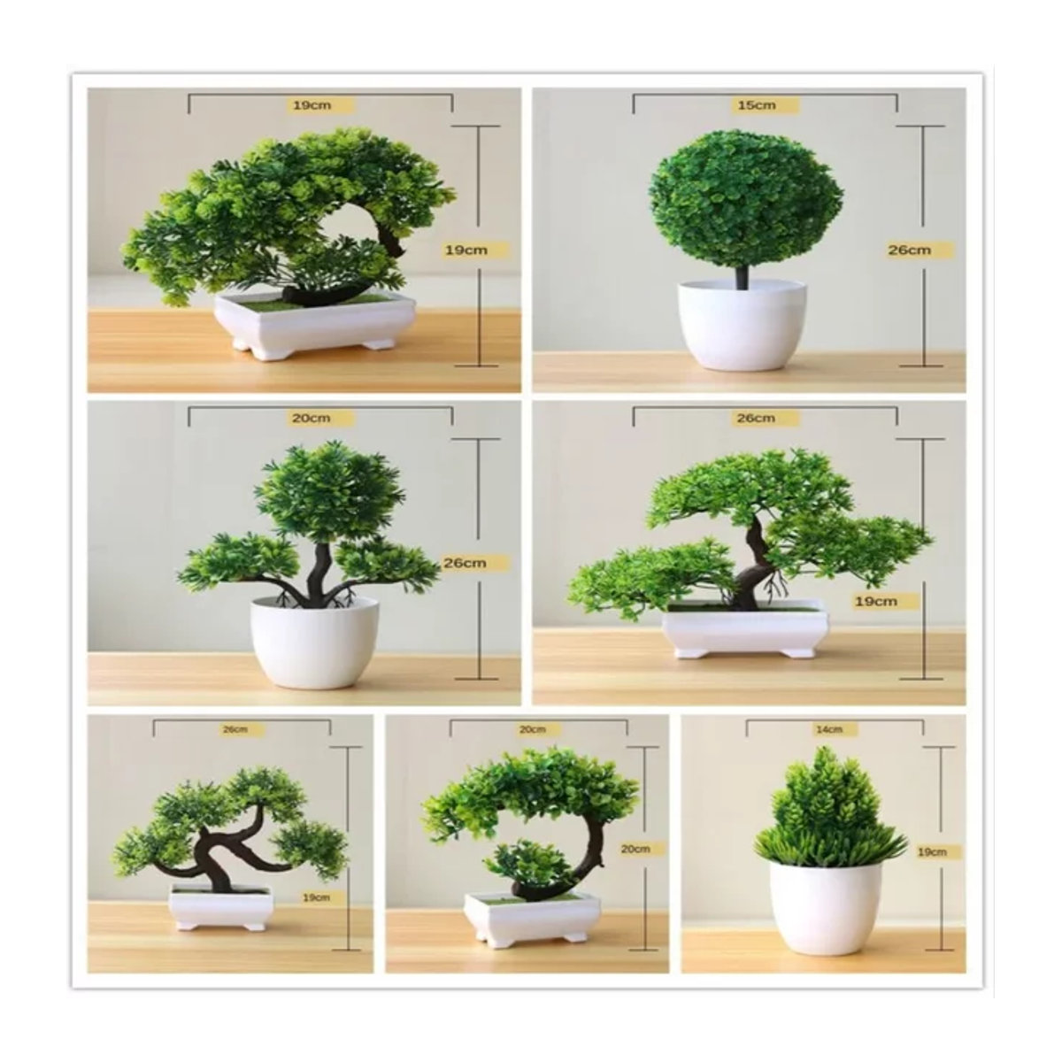 Merylover Künstlicher Bonsai in Grün als Topfpflanze aus Kunststoff - Bild 1