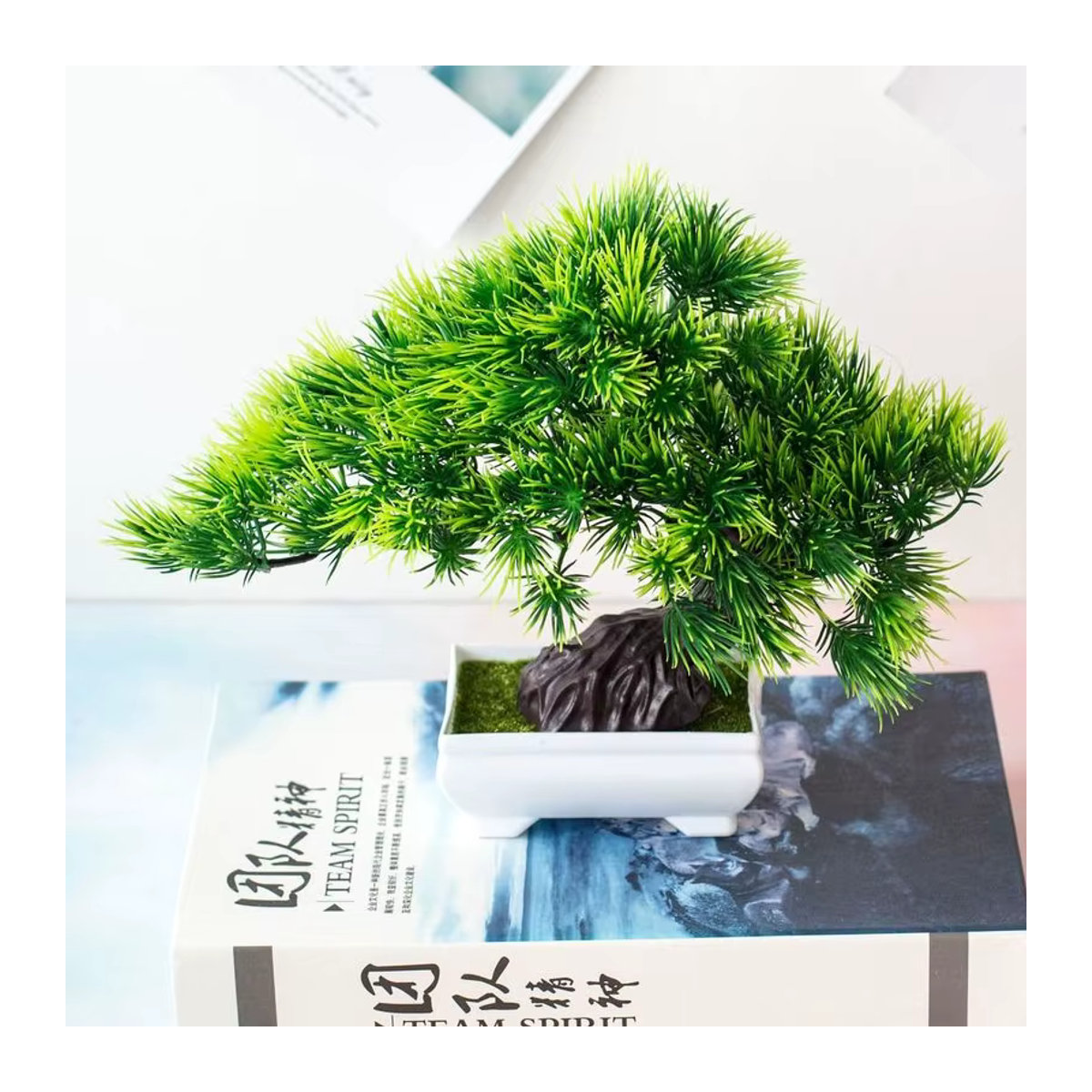 Merylover Künstlicher Bonsai in Grün als Topfpflanze aus Kunststoff - Bild 2