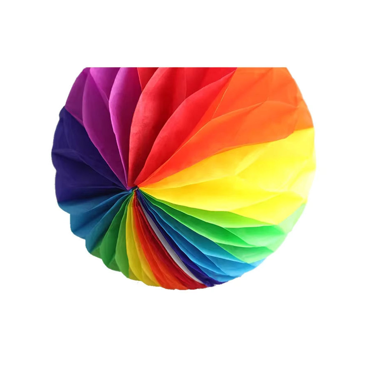Merylover Mehrfarbige Waben-Papierblumen in Regenbogenfarben als dekorative Papierkugeln für Hochzeit, Geburtstag oder Babyparty, Durchmesser: 15 cm, 20 cm, 25 cm und 30 cm - Bild 5