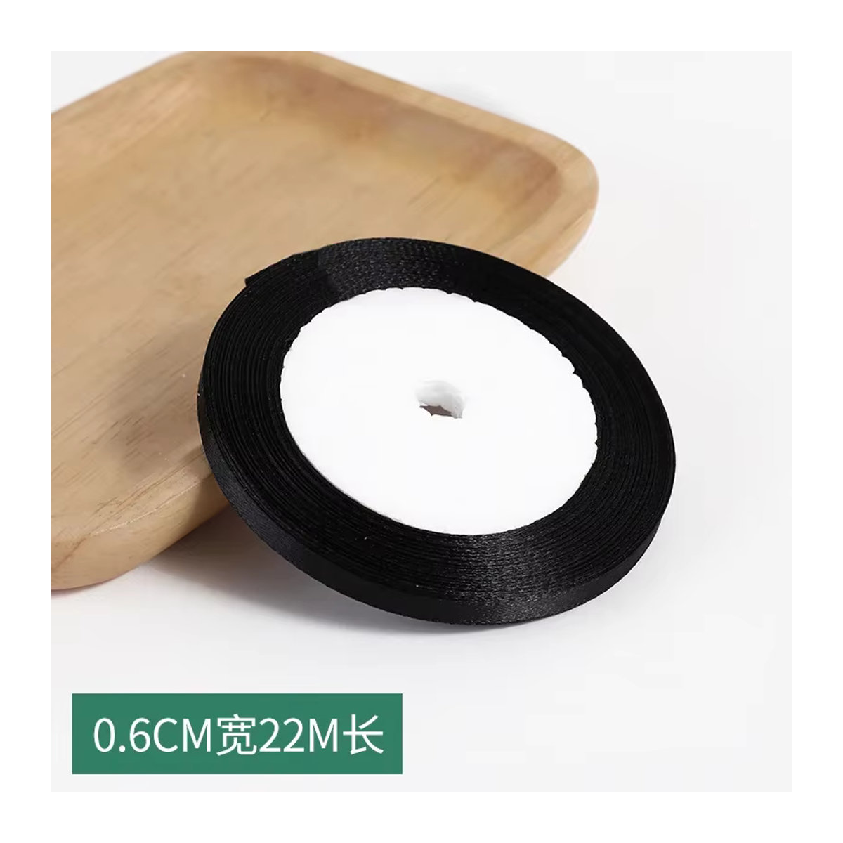 Merylover Polyester-Satinband Schwarz für Basteldekoration, Hochzeit und Weihnachten, 22 Meter pro Rolle - Bild 4