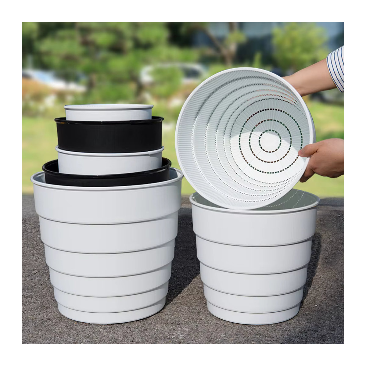 Meshpot Kunststoff Blumentopf mit Belüftungslöchern für Garten und Heim Pflanzenzubehör - Bild 3