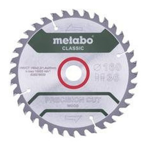 Metabo Precision Cut Wood Classic Kreissägeblatt 628278000 mit 36 Zähnen, Durchmesser: 160 mm, Bohrung: 20 mm, Stärke: 1.4 mm
